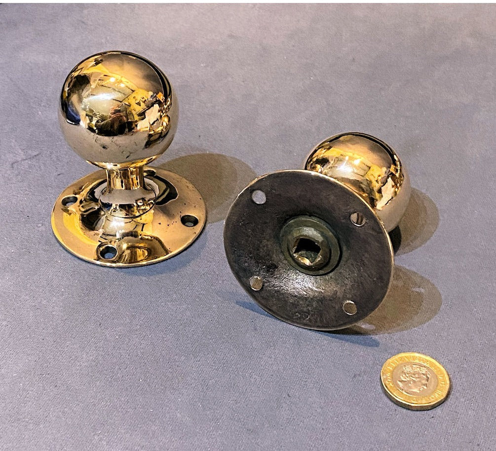Pair of Brass Door Handles — view 2