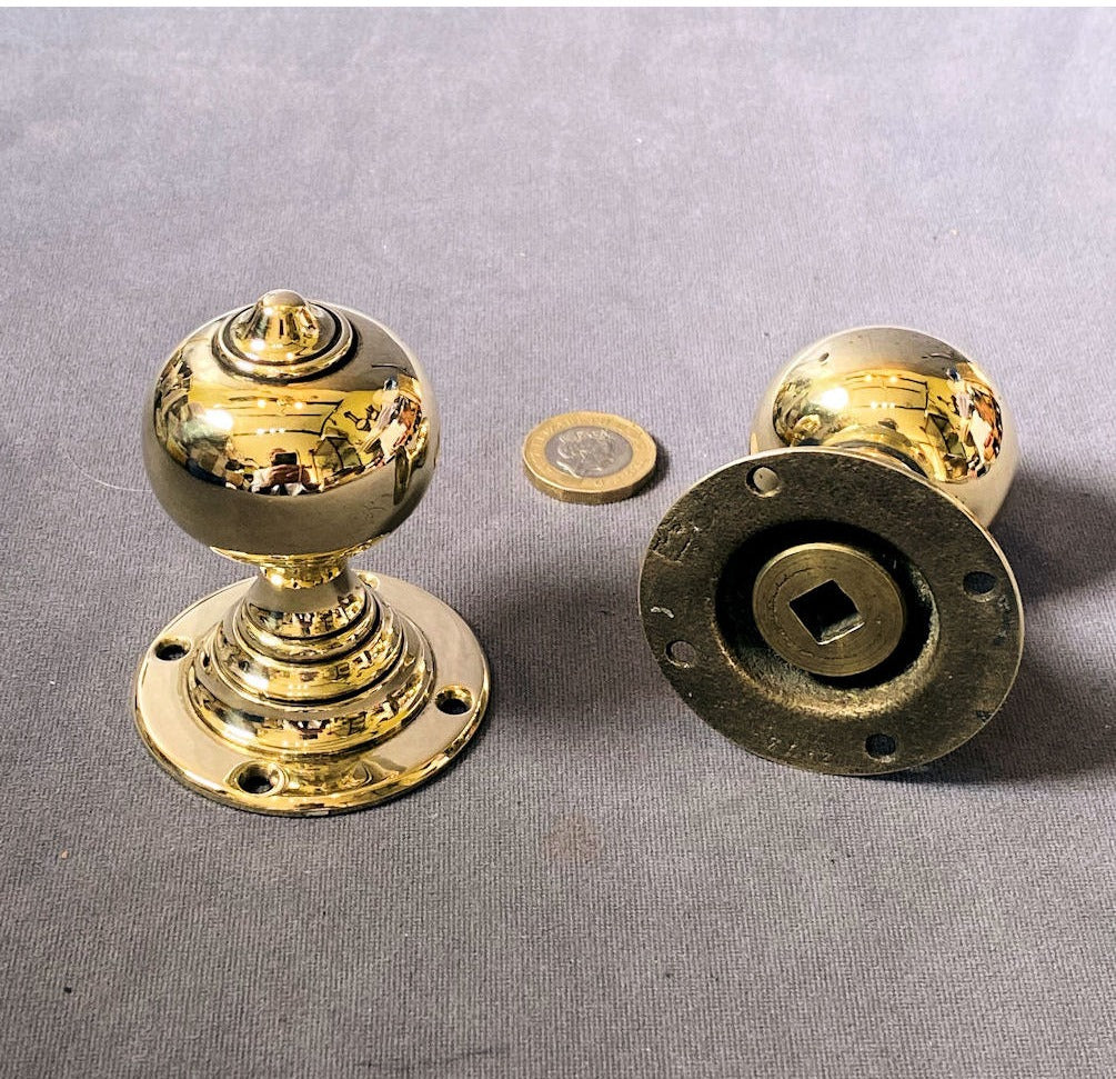 Pair of Brass Door Handles — view 2