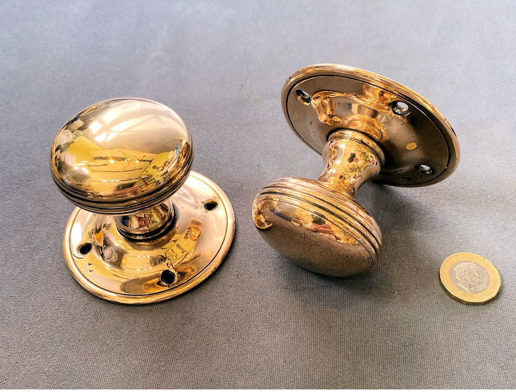 Pair of Brass Door Handles — Brass, circa 1900