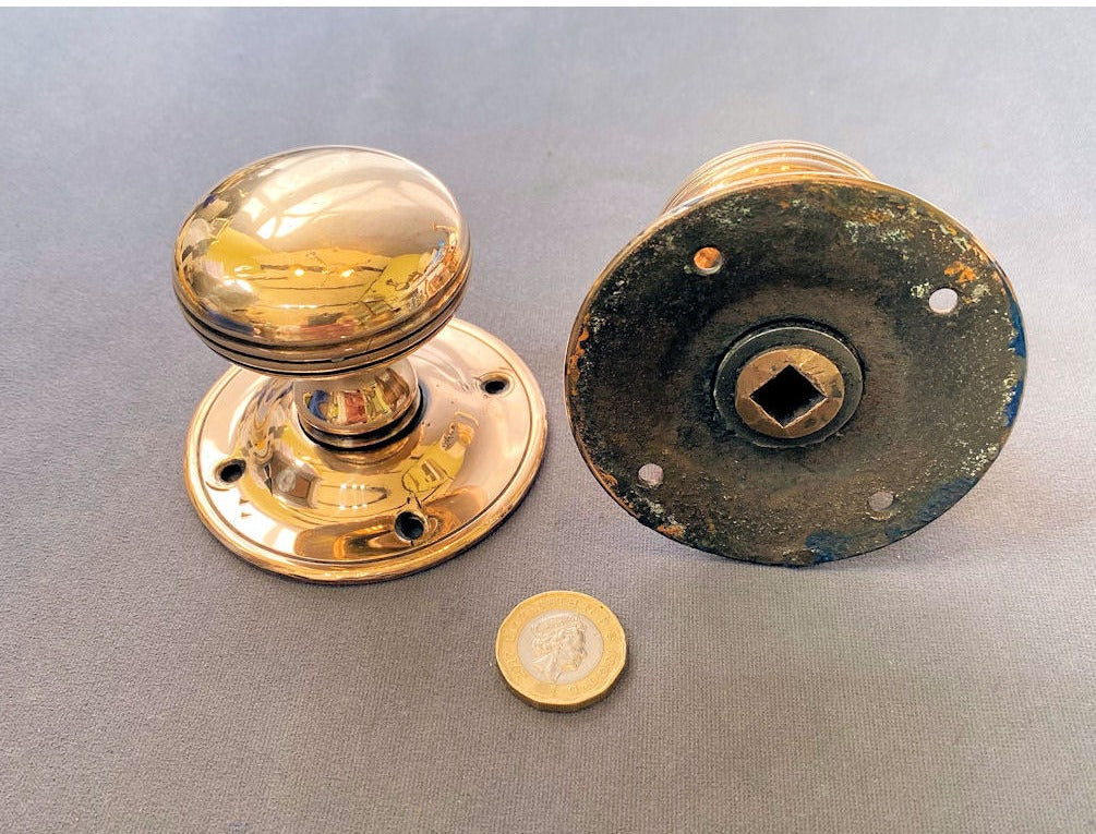Pair of Brass Door Handles — view 2