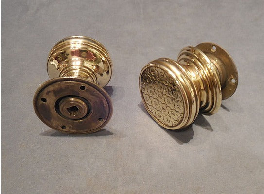 Pair of Brass Door Handles — view 2