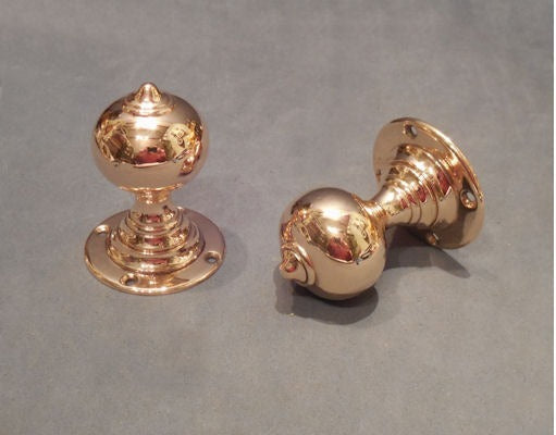 Pair of Brass Door Handles — Brass, late 19th century