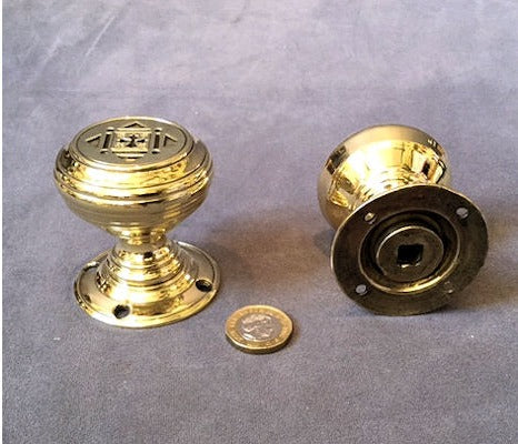 Pair of Brass Door Handles — view 2