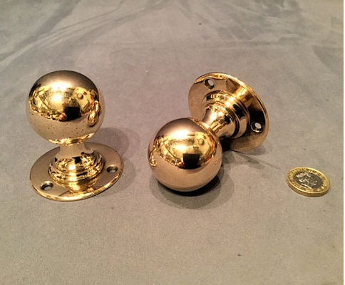 Pair of Brass Door Handles — Brass, 1920's