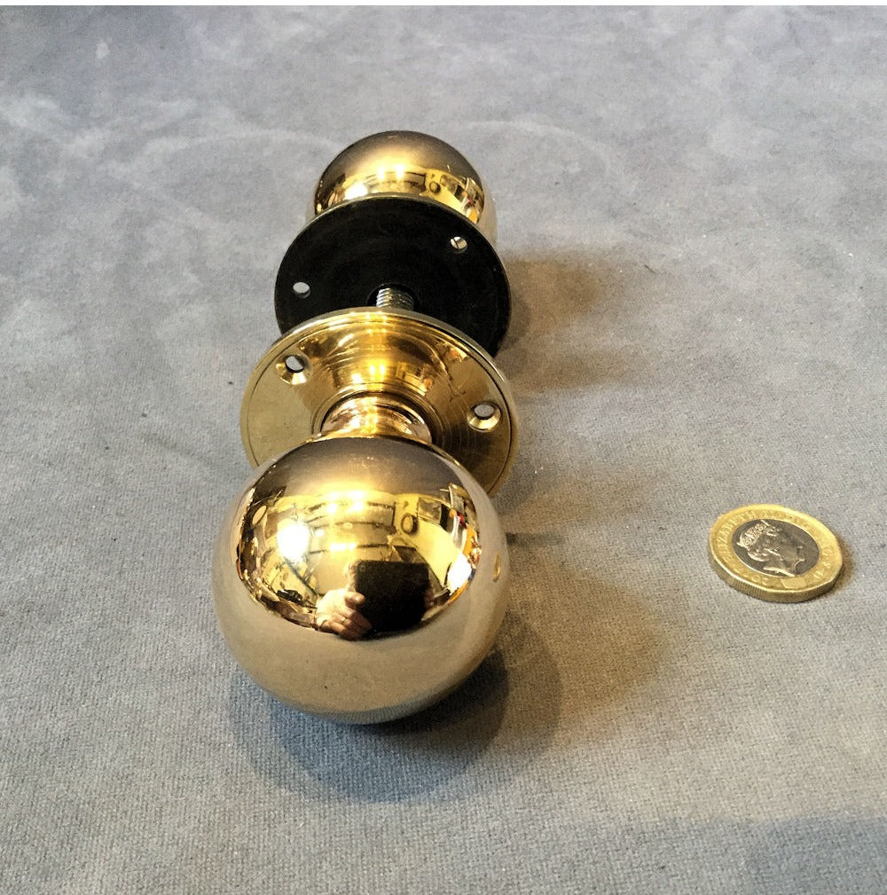 Pair of Brass Door Handles — view 2
