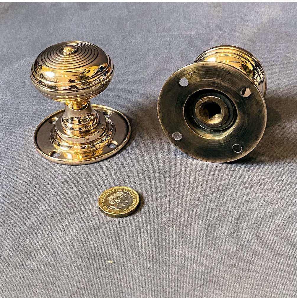 Pair of Brass Door Handles — view 2