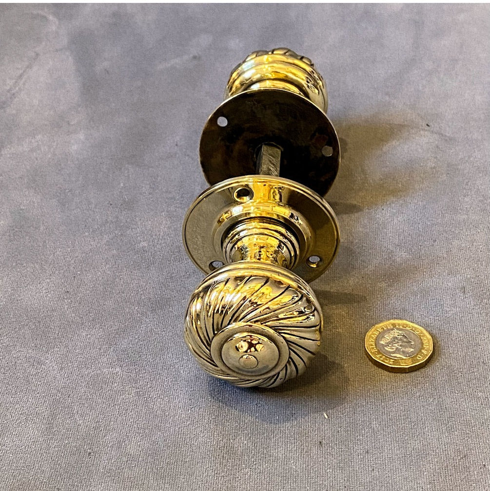 Pair of Brass Door Handles — view 2