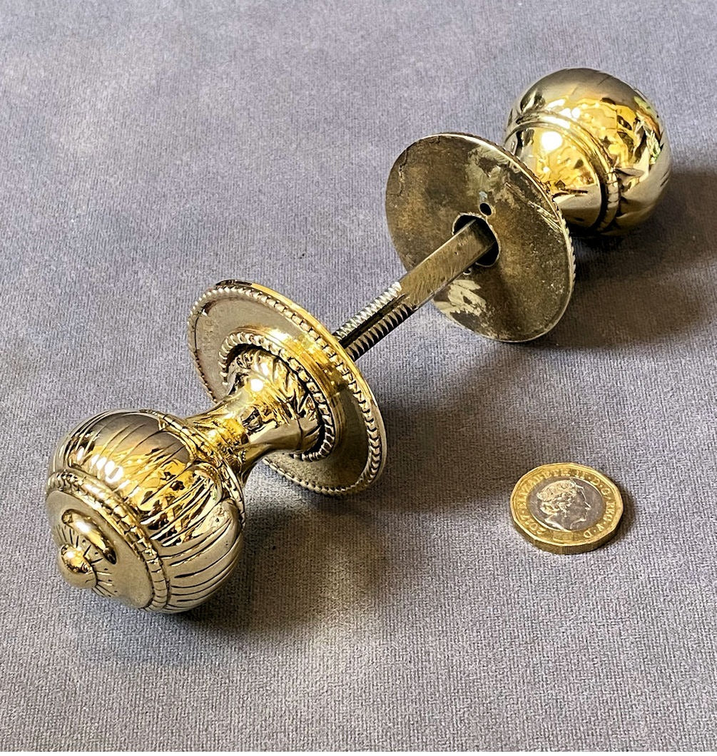 Pair of Brass Door Handles — Brass, early 19th century