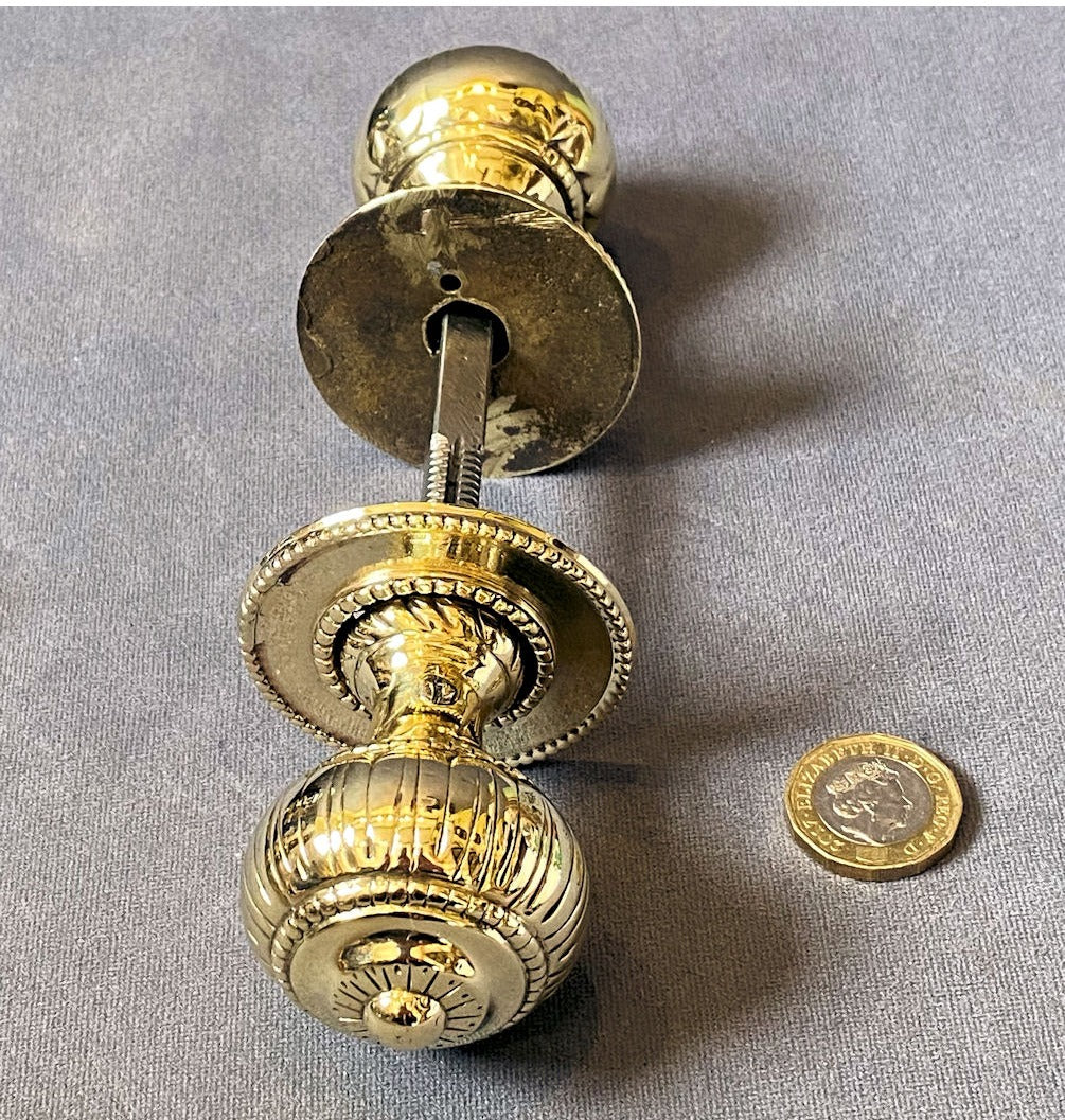 Pair of Brass Door Handles — view 2