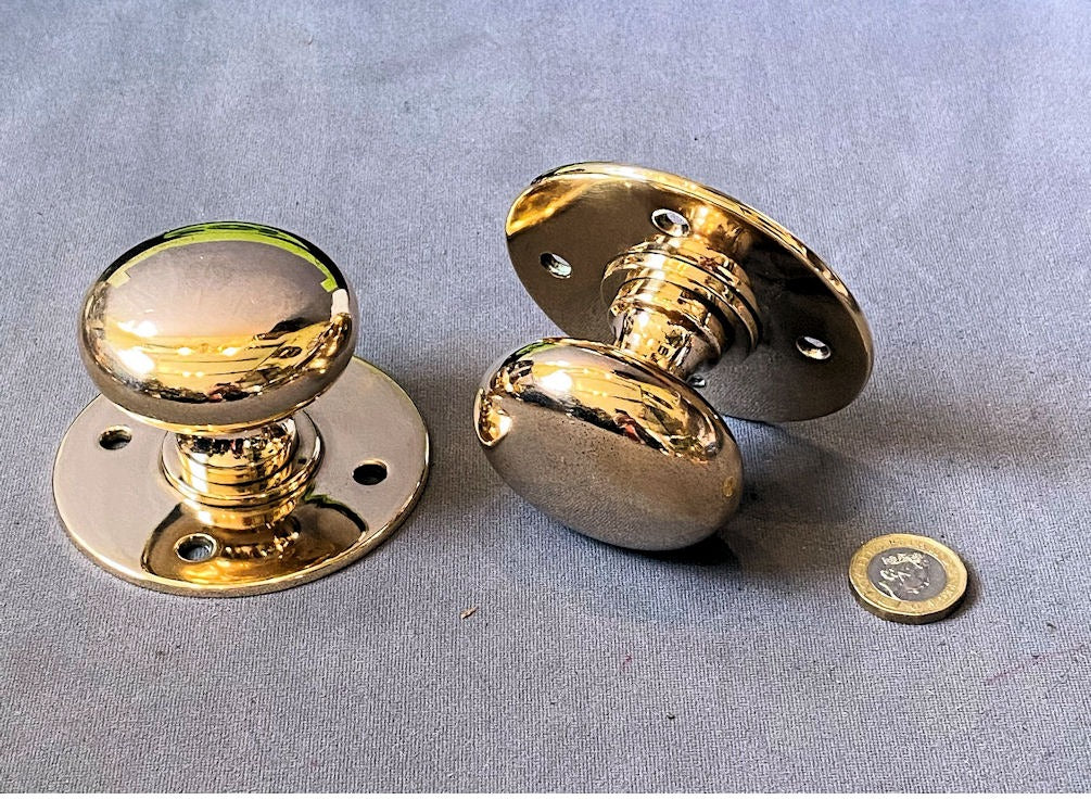 Pair of Brass Door Handles — Brass, late 19th century