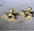 Pair of Brass Door or Window Catches — Brass, late 19th century
