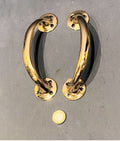 Pair of Brass Door Pulls — Brass, circa 1930