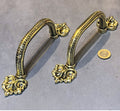 Pair of Brass Door Pulls — Brass, late 19th century