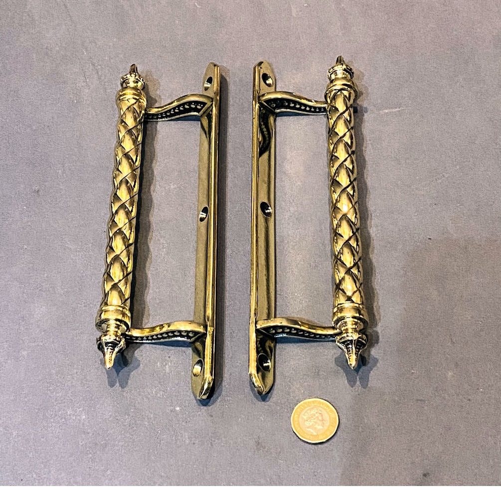 Pair of Brass Door Pulls — Brass, 19th century