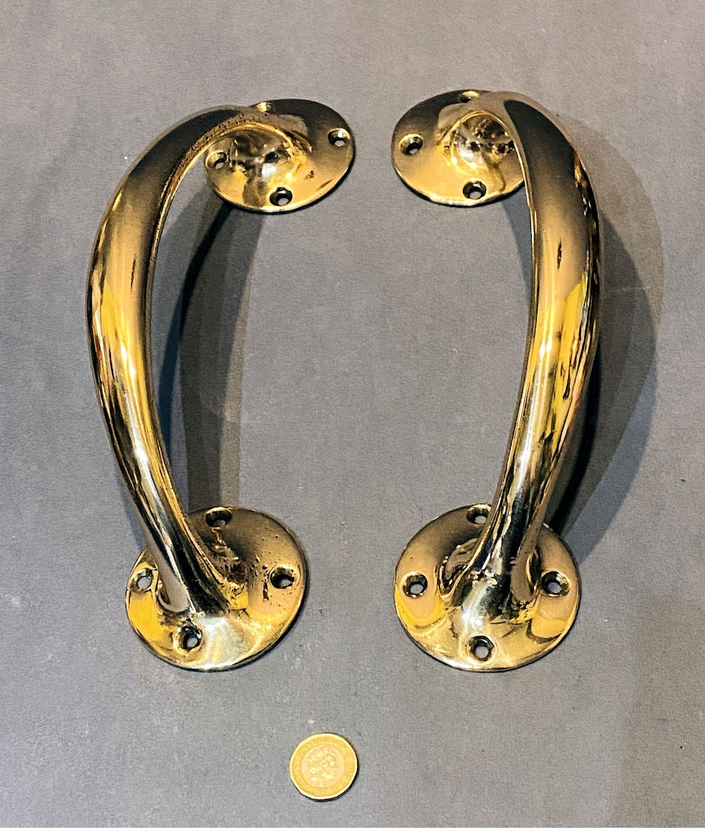 Pair of Brass Door Pulls — Brass, 1930's