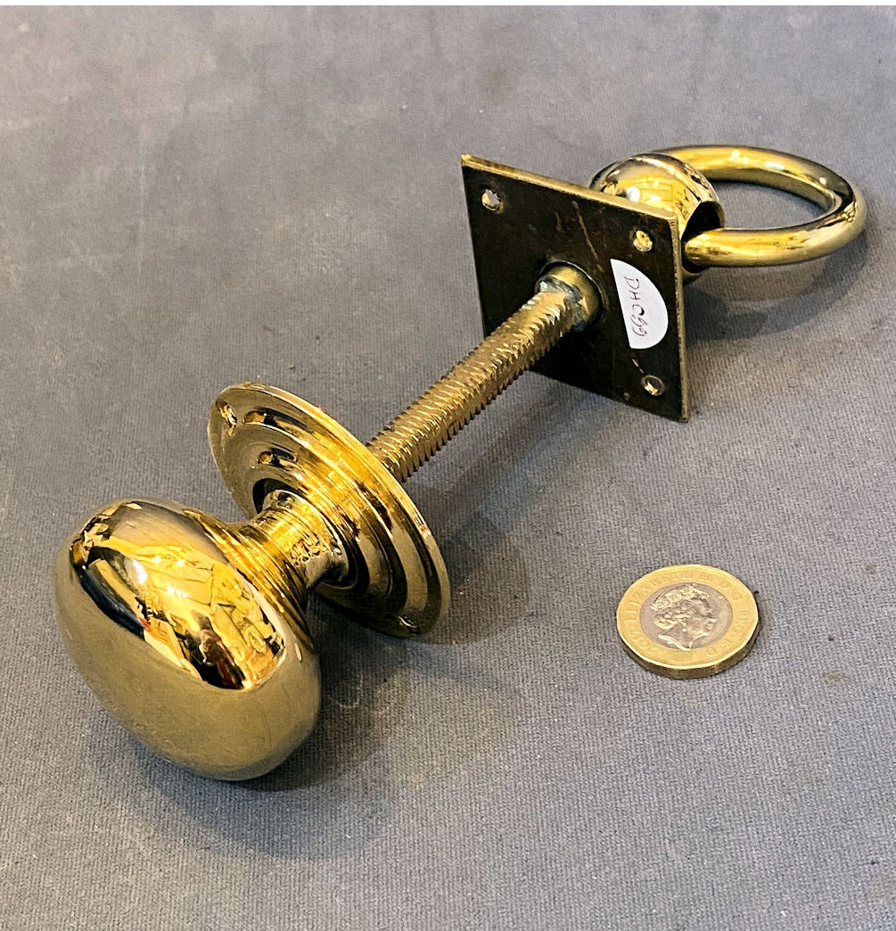 Pair of Brass Door Ring & Knobs — view 2