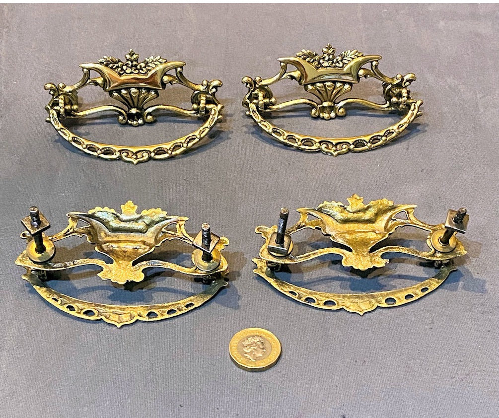 Pair of Brass Drawer Handles, 2 pairs available — view 2