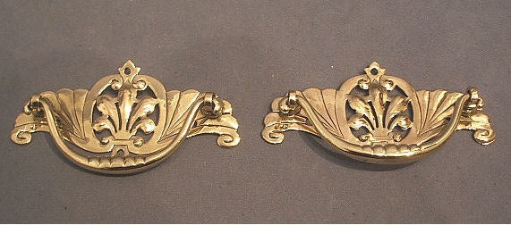 Pair of Brass Drawer Handles — Brass, 1889