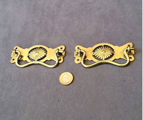 Pair of Brass Drawer Handles — Brass, 1891