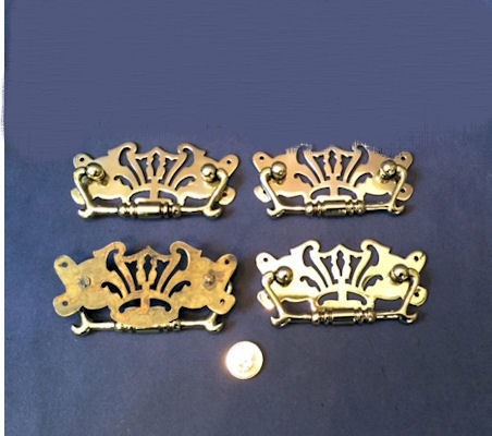 Pair of Brass Drawer Handles — view 2