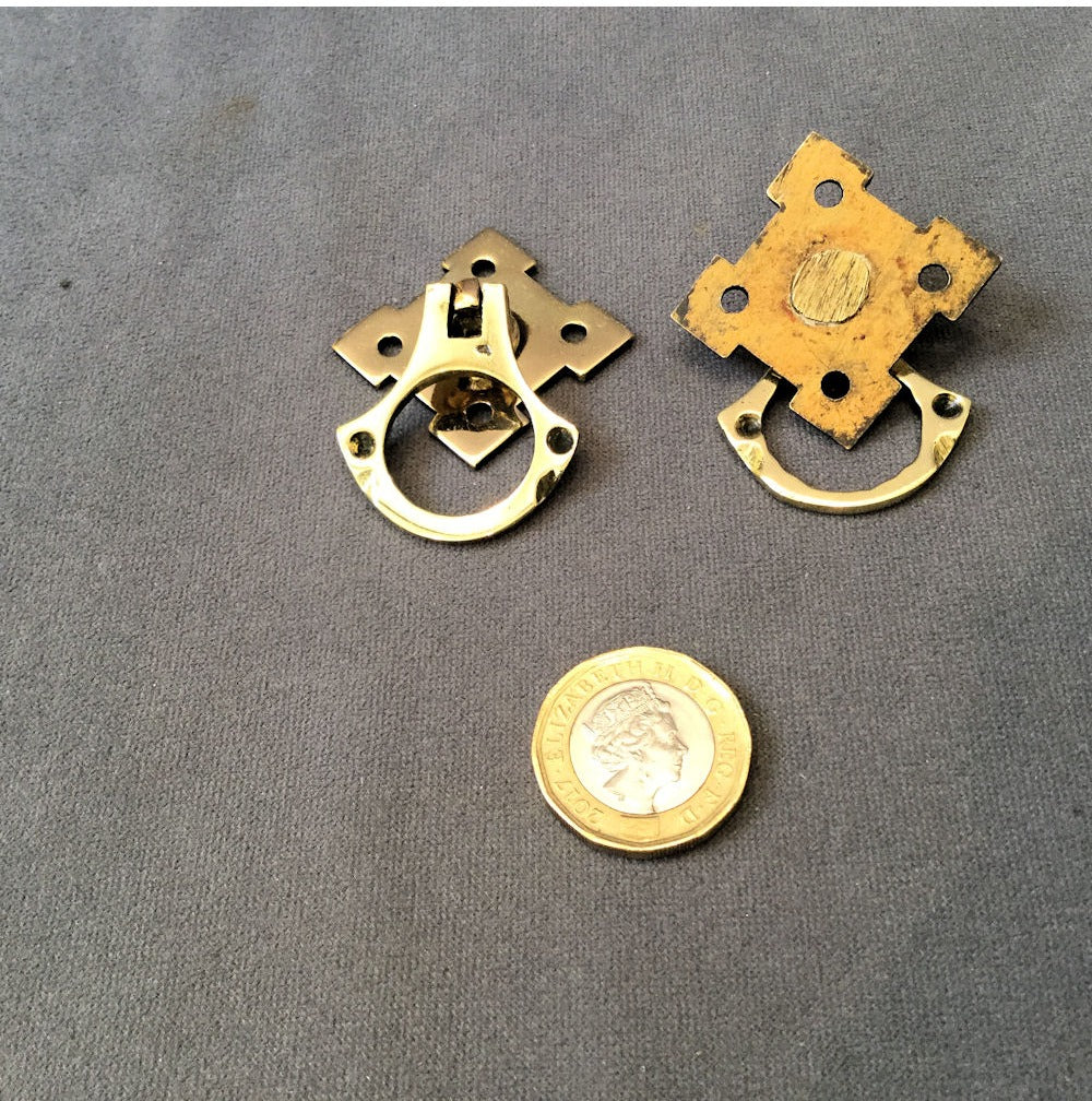 Pair of Brass Drawer Handles — view 2