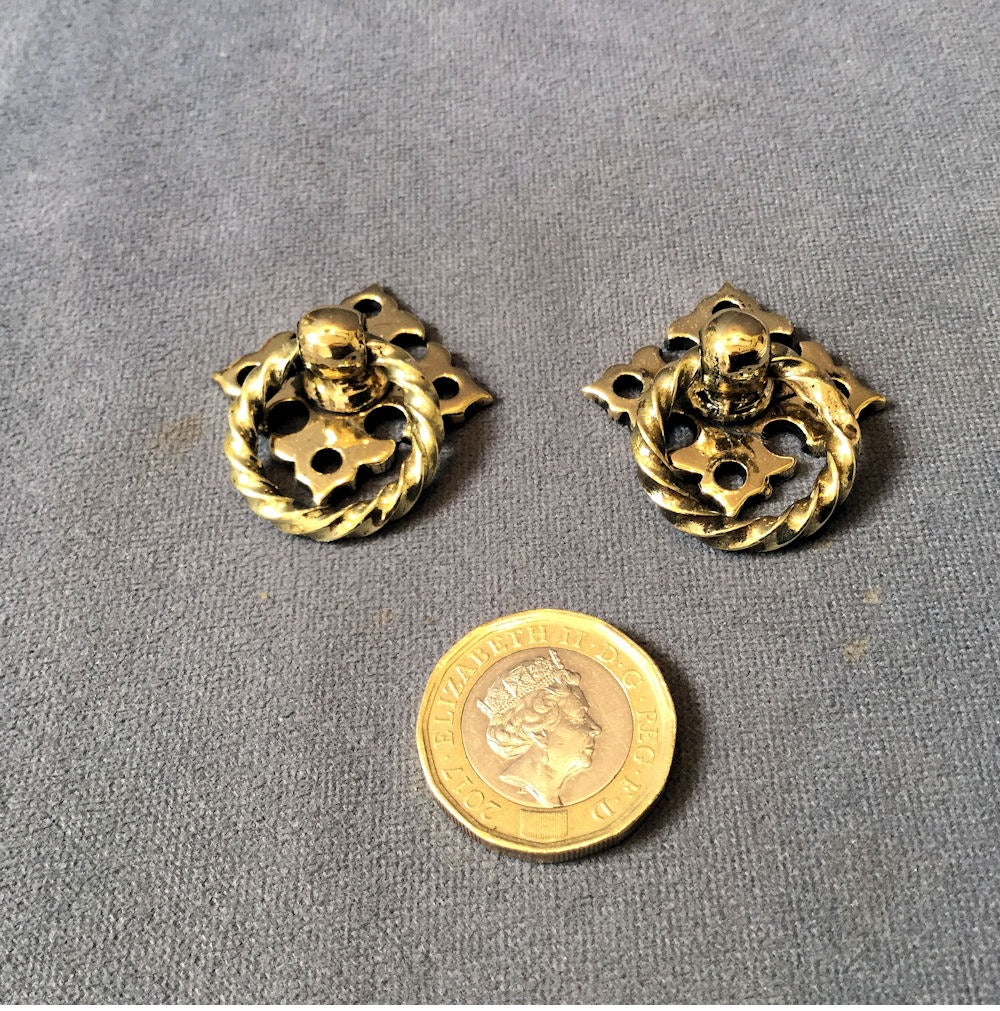 Pair of Brass Drawer Handles — Brass, late 19th century