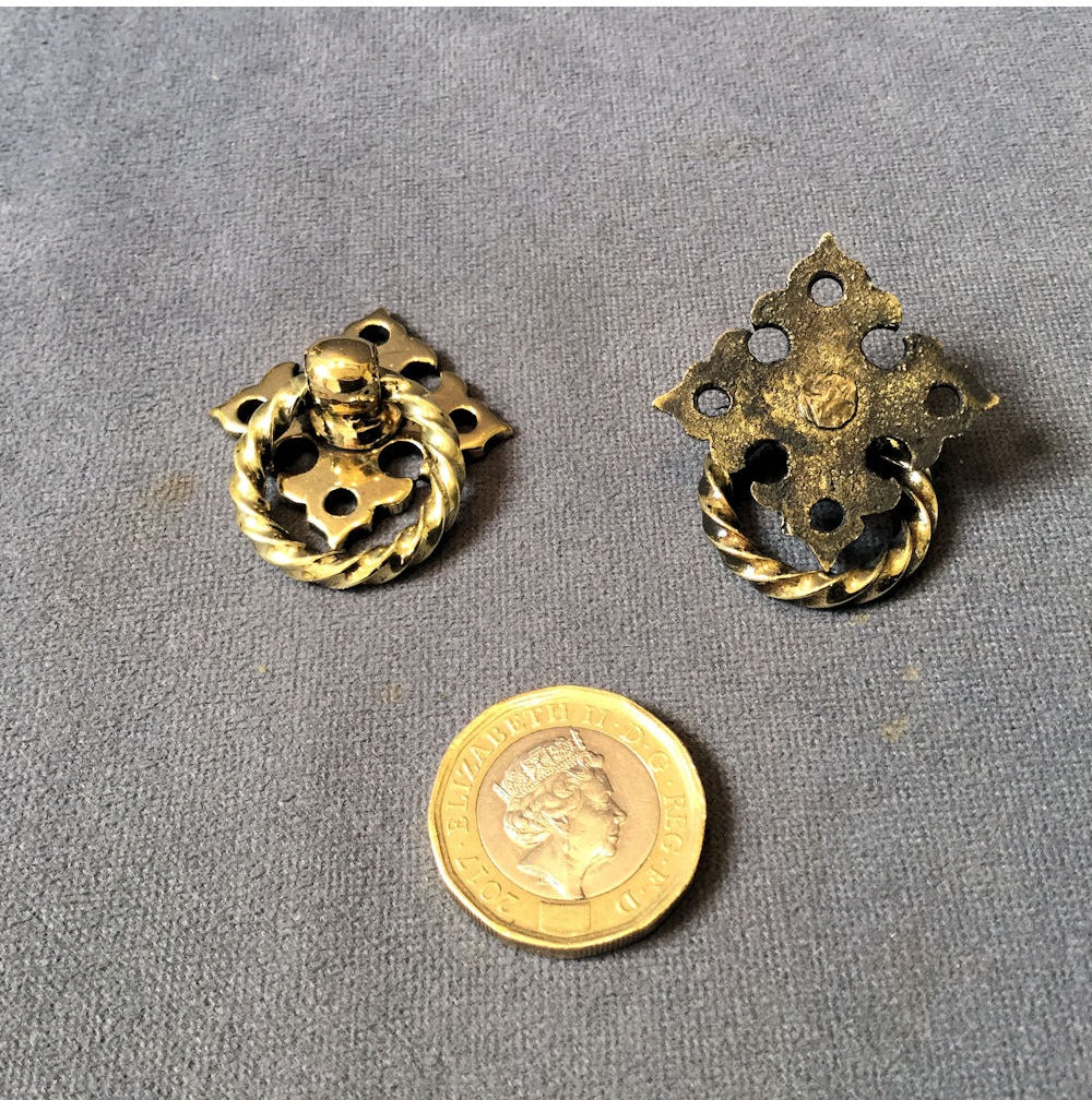 Pair of Brass Drawer Handles — view 2