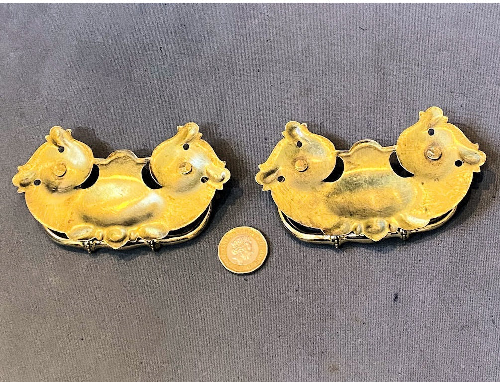 Pair of Brass Drawer Handles — view 2