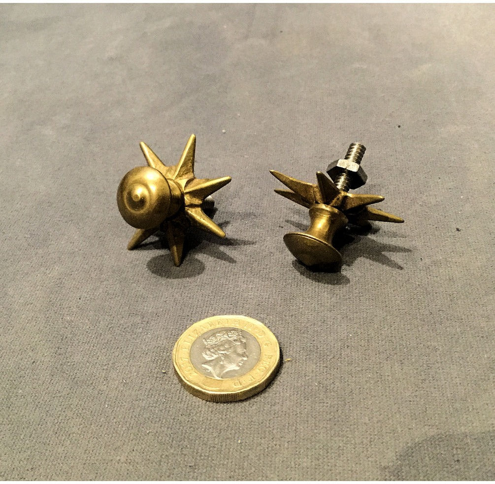 Pair of Brass Drawer Knobs — view 3