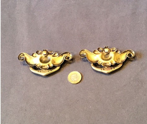 Pair of Brass Drawer Pulls — view 2