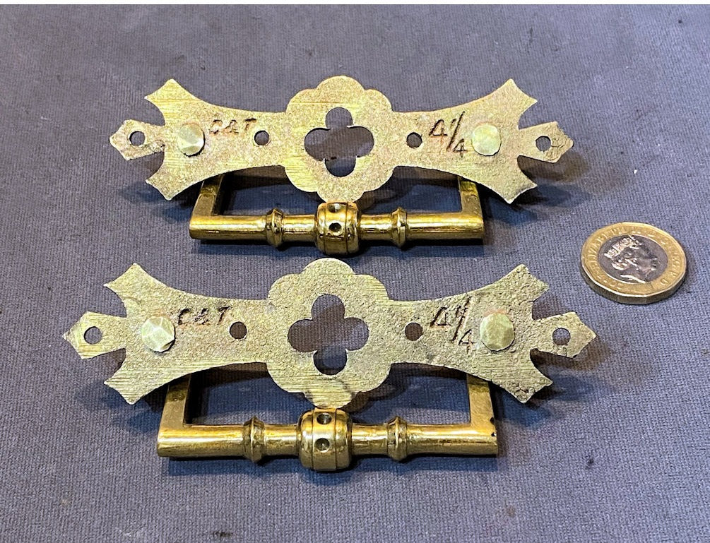 Pair of Brass Drawer Pulls — view 2
