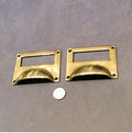 Pair of Brass Filing Drawer Handles — Brass, late 19th century