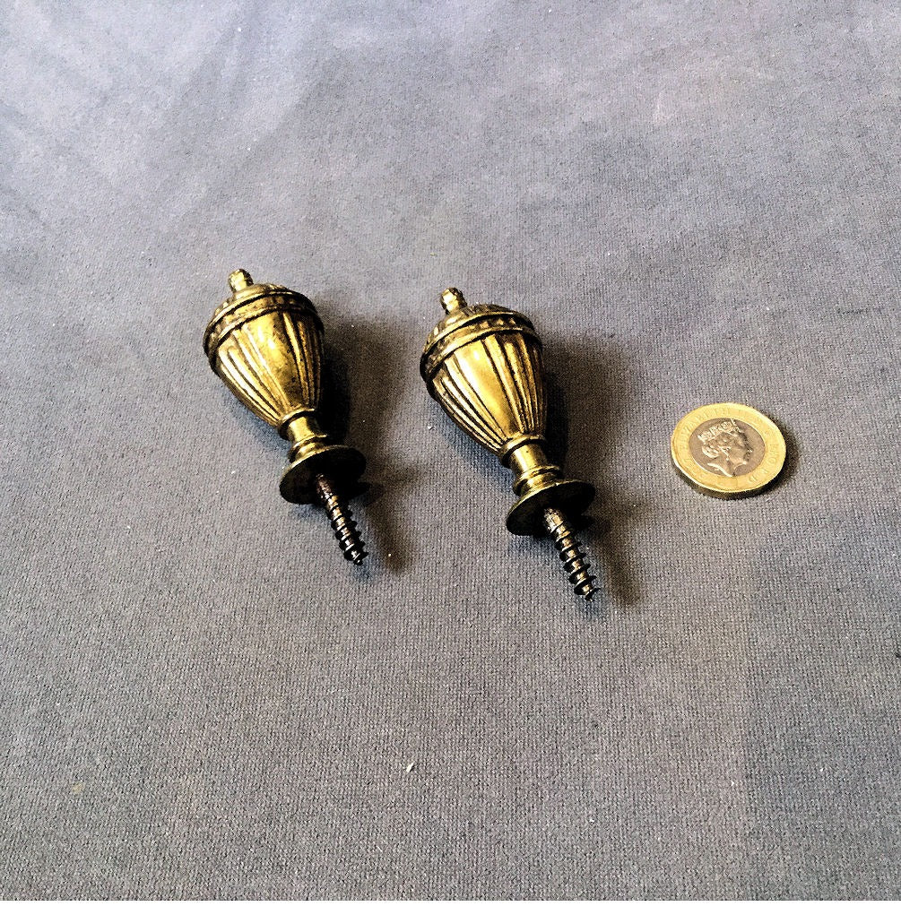 Pair of Brass Finials — Brass, circa 1900
