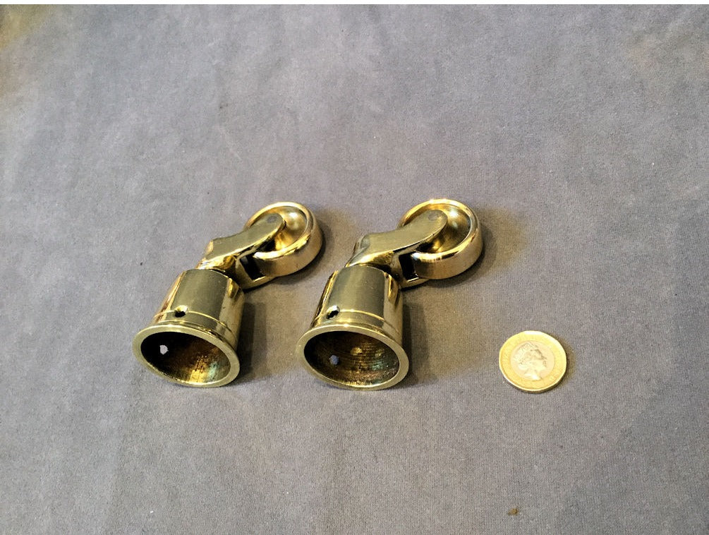 Pair of Brass Furniture Castors — view 3
