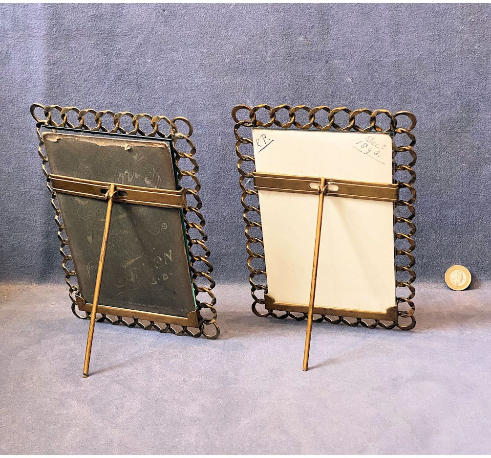 Pair of Brass Ring Photo Frames — view 2