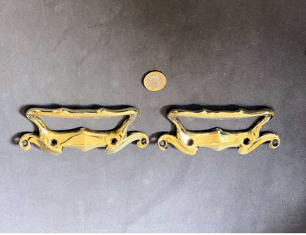 Pair of Brass Sash Window Lifts, 5 pairs available — Brass, circa 1900