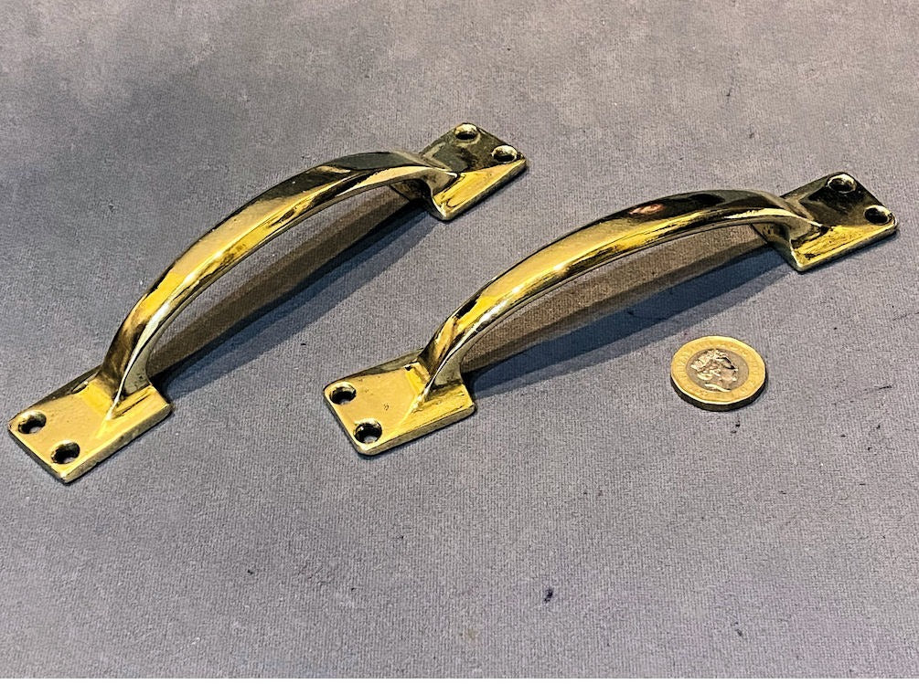 Pair of Brass Sash Window Lifts — Brass, 1920's