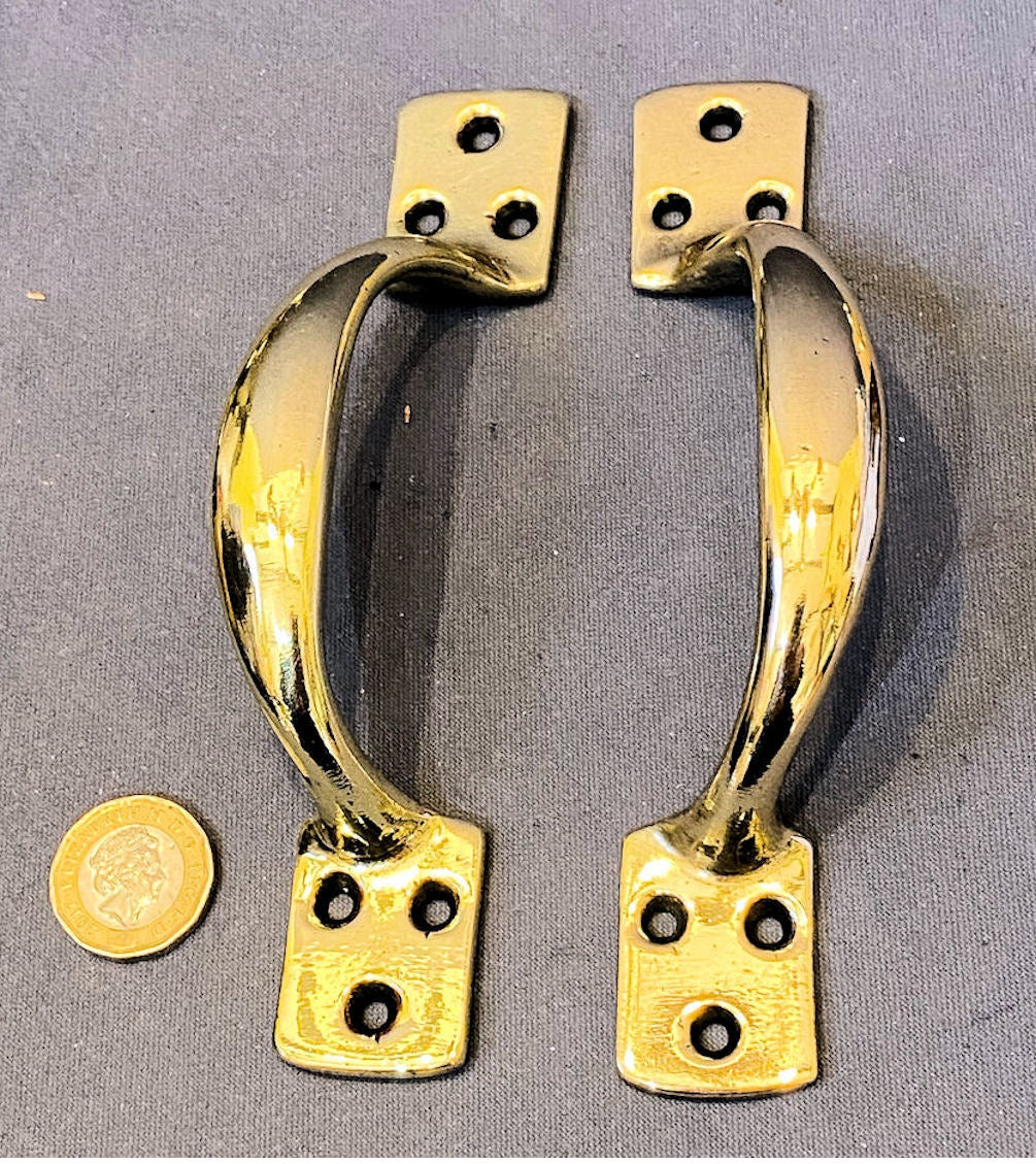 Pair of Brass Sash Window Lifts — Brass, circa 1900