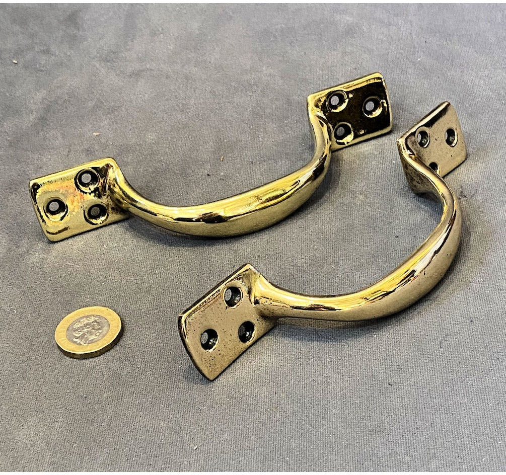 Pair of Brass Sash Window Lifts — view 2
