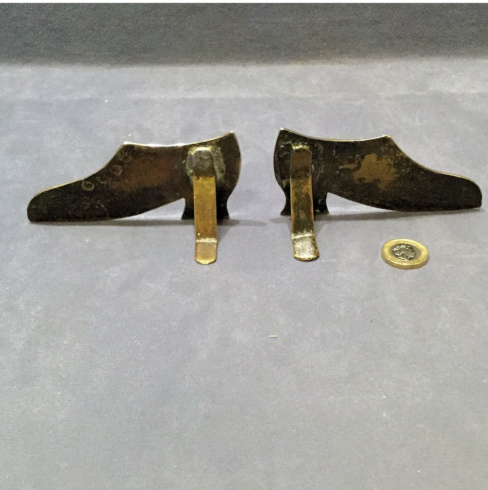 Pair of Brass Shoe Mantel Ornaments — view 2