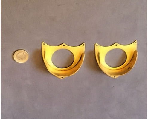 Pair of Brass Shop Display Pole Brackets, 2 pairs available — view 2