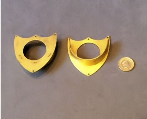 Pair of Brass Shop Display Pole Brackets, 2 pairs available — view 3
