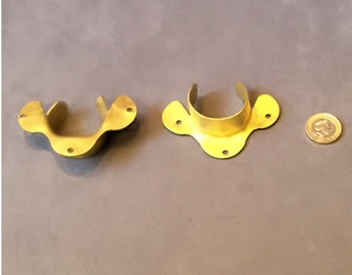 Pair of Brass Shop Display Pole Brackets — view 2