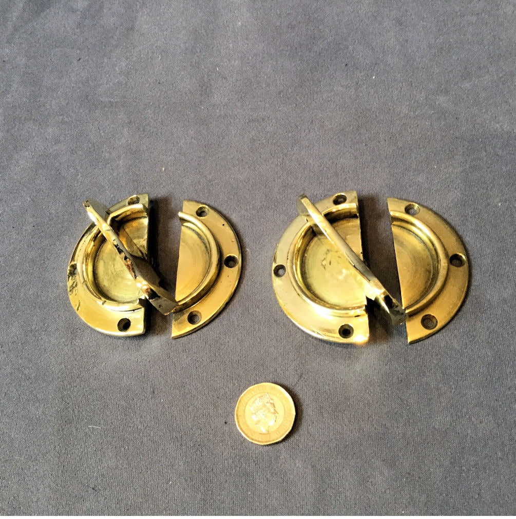 Pair of Brass Table Leaf Catches — Brass, late 19th century