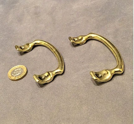 Pair of Brass Tray Handles — Brass