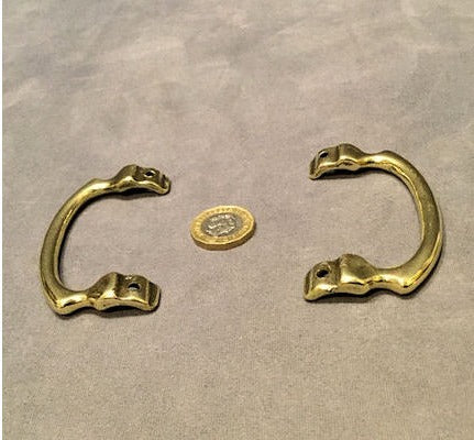 Pair of Brass Tray Handles — view 2