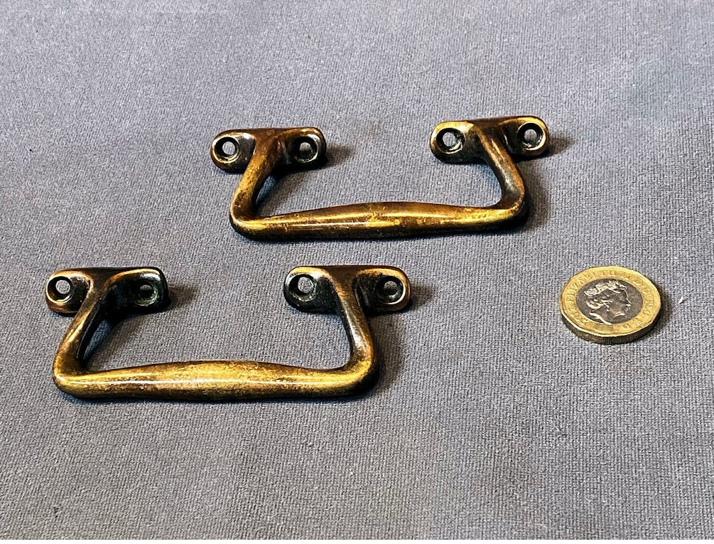Pair of Brass Tray Handles — Brass, circa 1900
