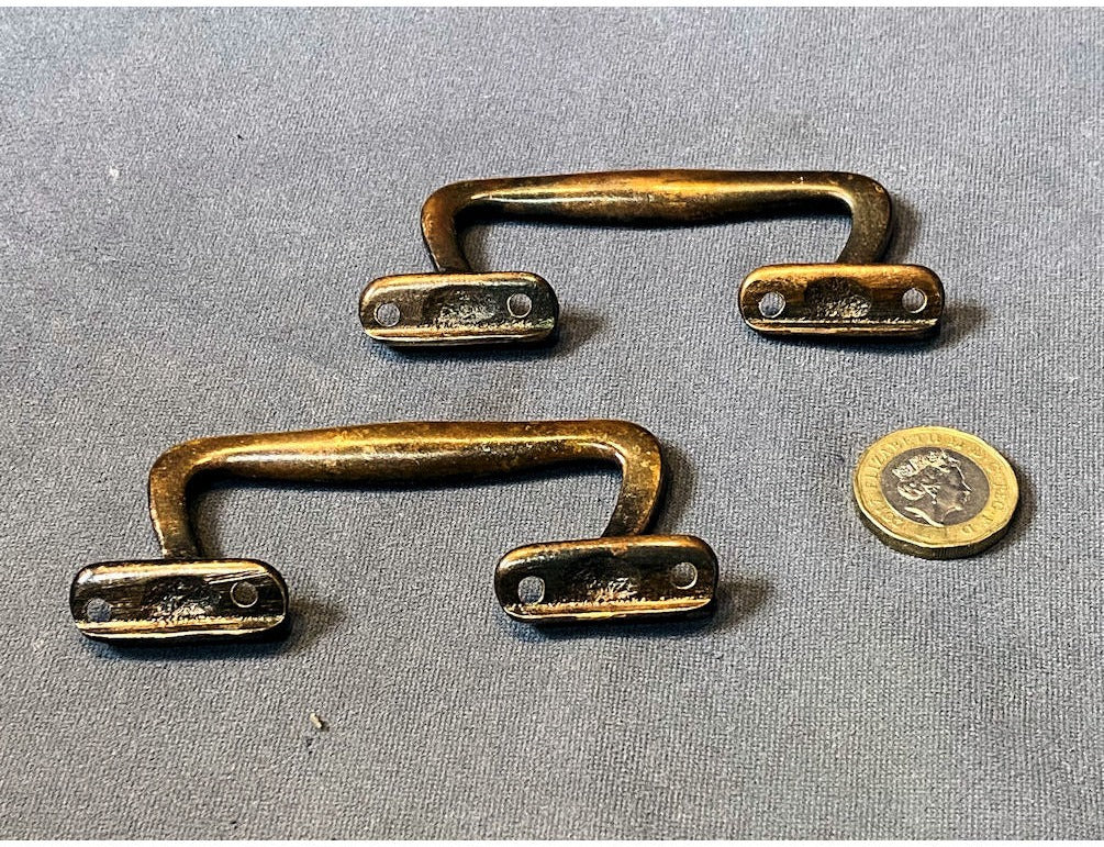 Pair of Brass Tray Handles — view 2