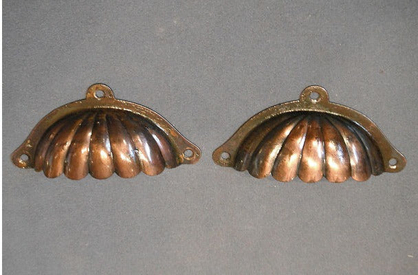 Pair of Bronzed Steel Drawer Pulls — view 2