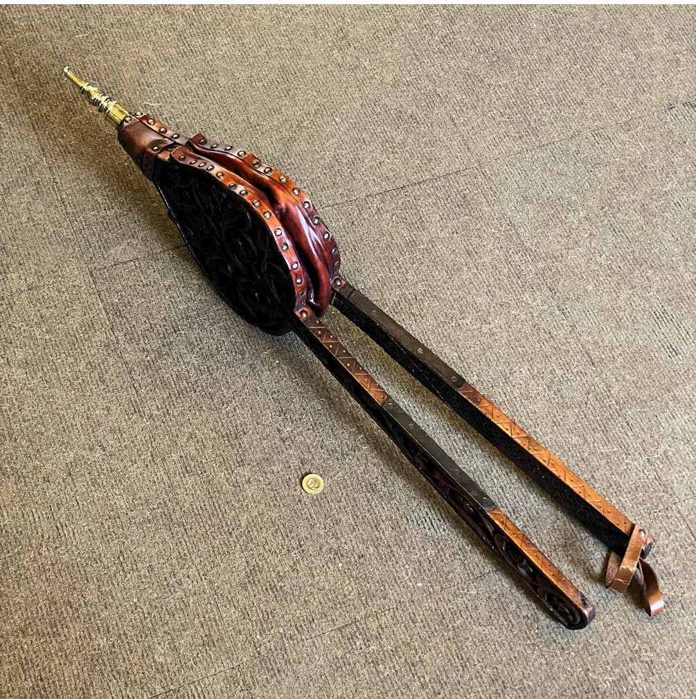 Pair of Carved Mahogany Fireside Bellows — view 4
